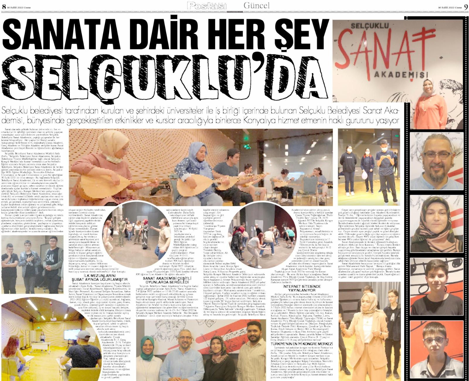 SANATA DAİR HER ŞEY SELÇUKLU’DA - Konya Postası Gazetesi